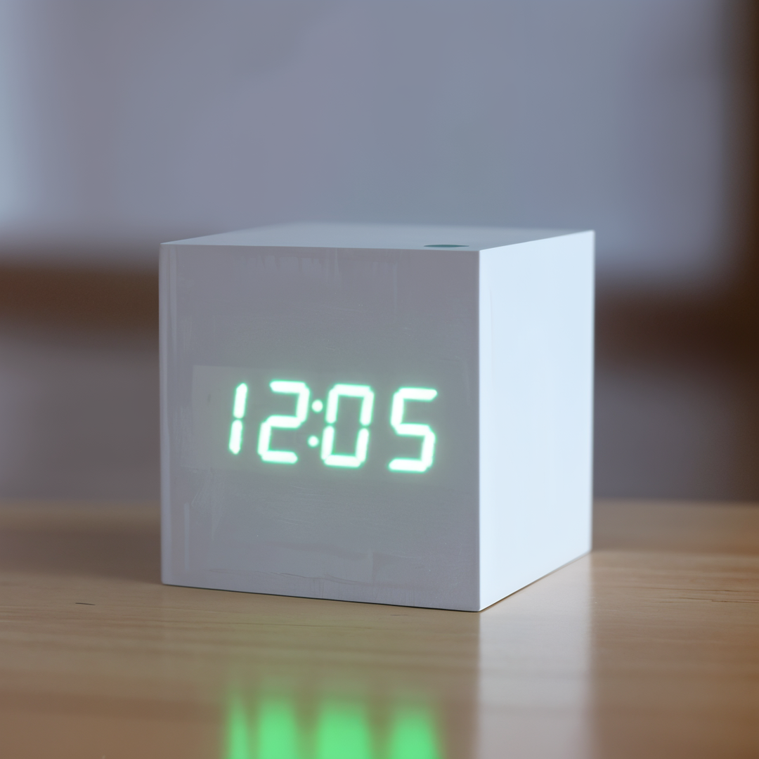 BowLift | Elegant Digital LED Clock in Wood