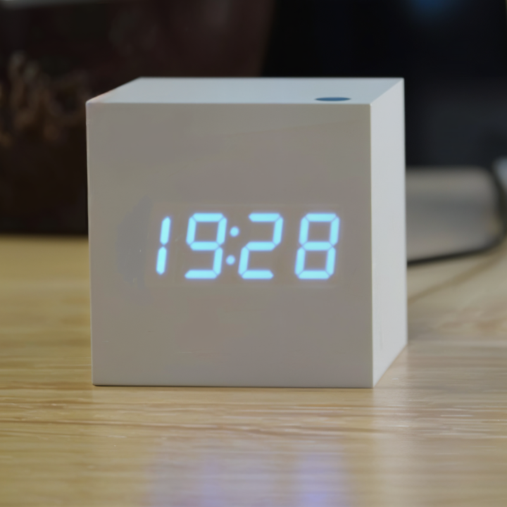 BowLift | Elegant Digital LED Clock in Wood