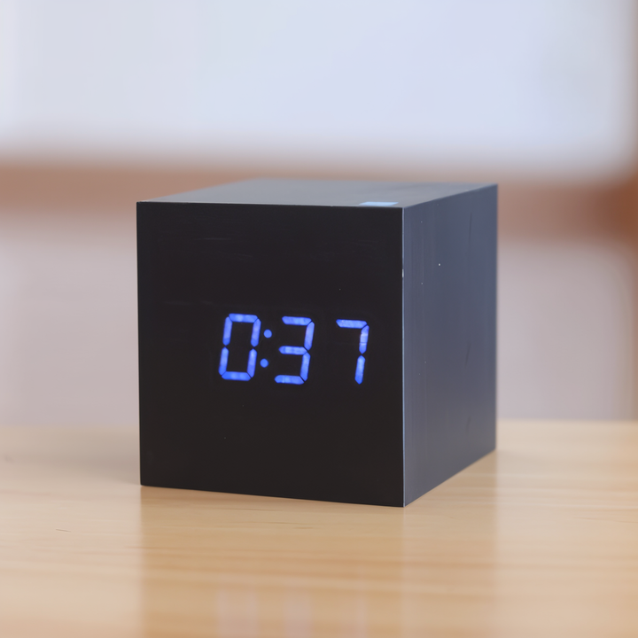 BowLift | Elegant Digital LED Clock in Wood