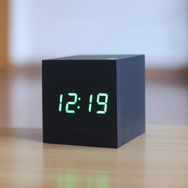 BowLift | Elegant Digital LED Clock in Wood
