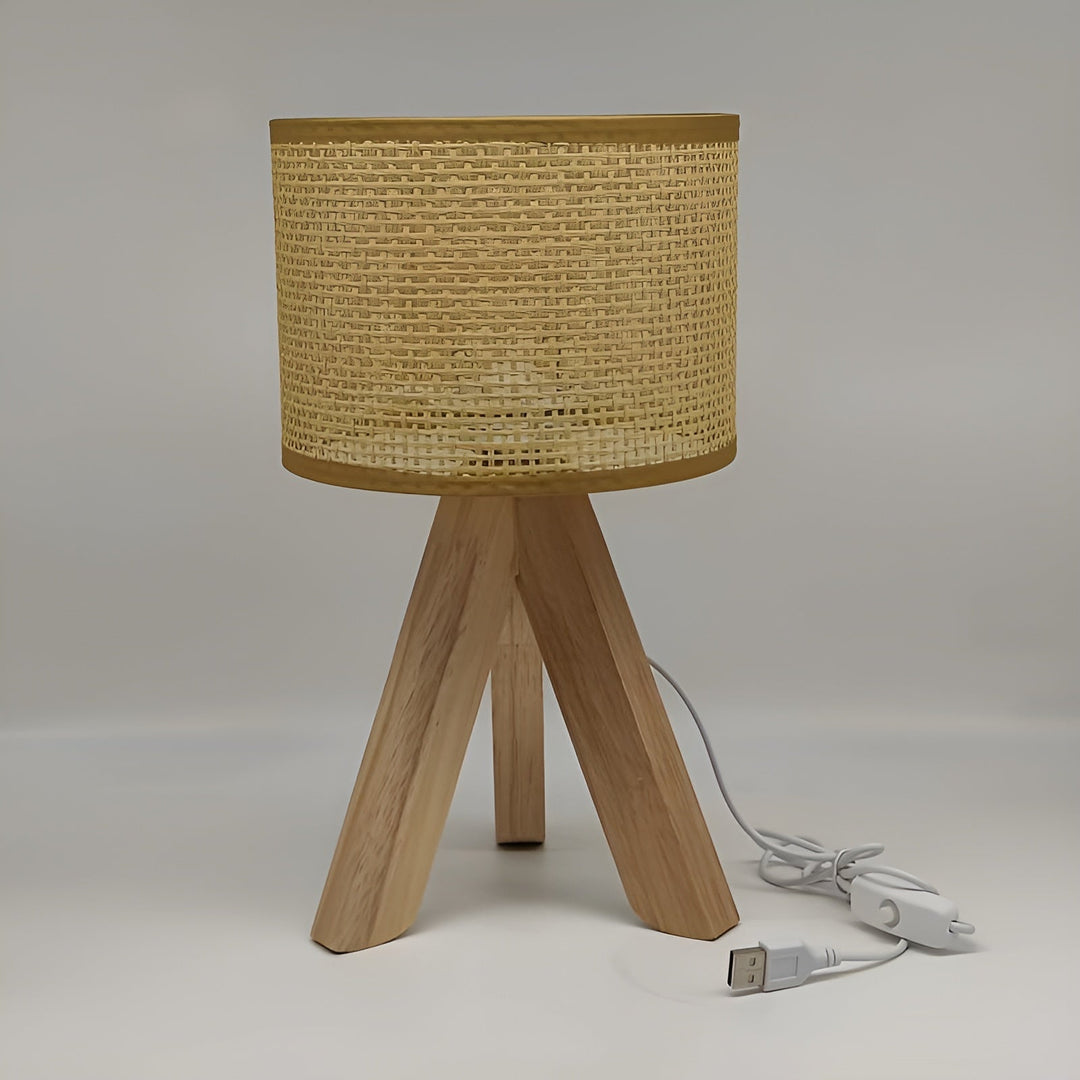 BowLift | Handmade Rattan Table Lamp with USB and LED - Stylish and Sustainable Design