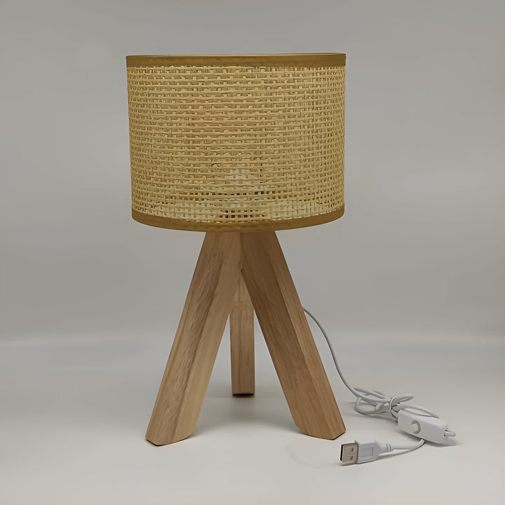 BowLift | Handmade Rattan Table Lamp with USB and LED - Stylish and Sustainable Design