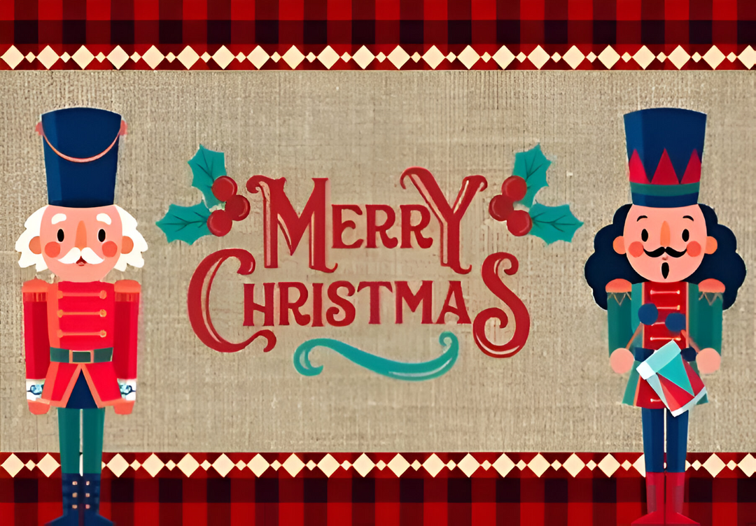 BowLift | WinterGlow Christmas Doormat | Nutcracker Motif | Non-slip & Washable | For Indoor & Outdoor