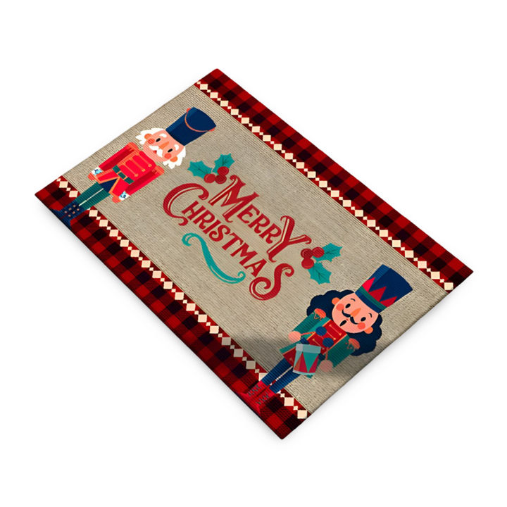 BowLift | WinterGlow Christmas Doormat | Nutcracker Motif | Non-slip & Washable | For Indoor & Outdoor