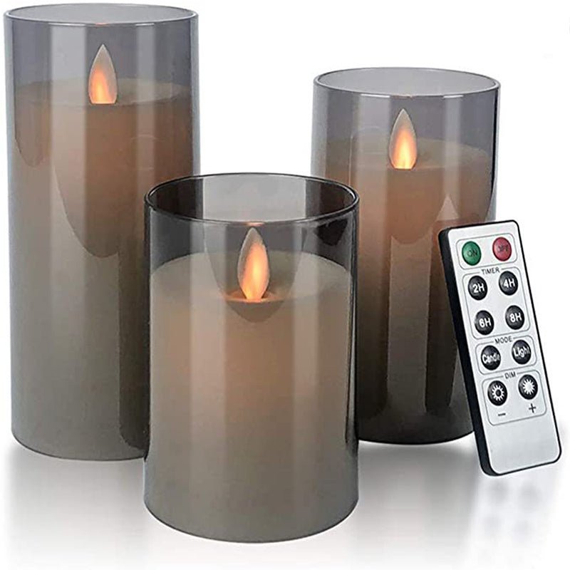 LED candle with remote control & timer in glass design | Bowlift