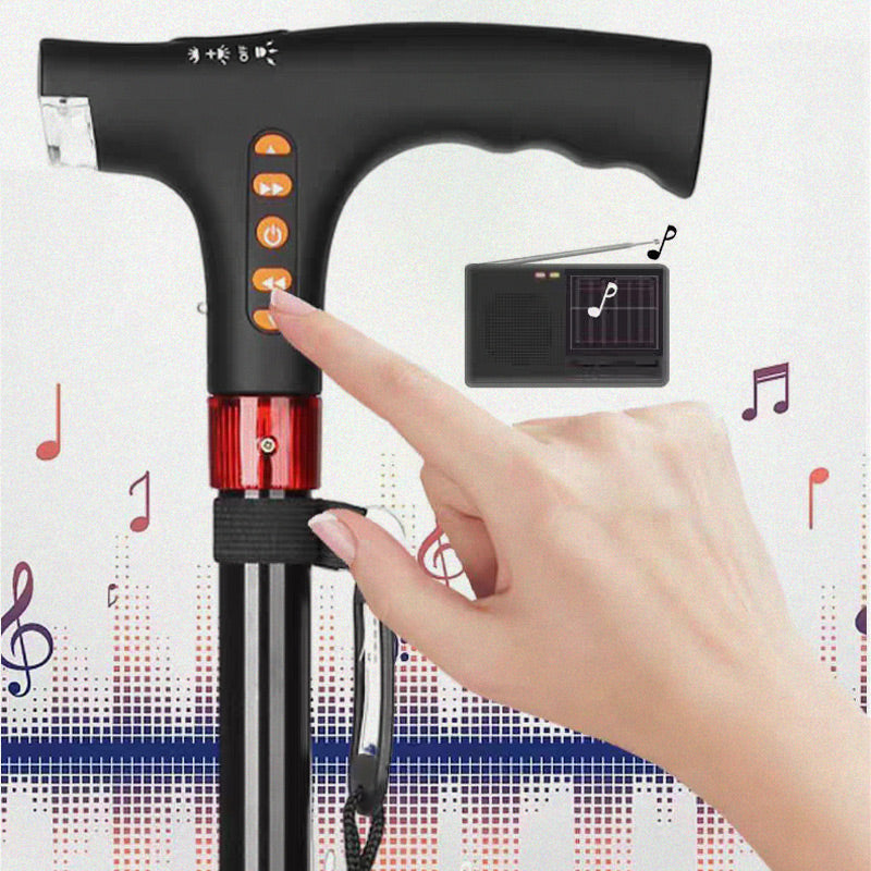 BowLift | Smart Walking Stick | LED Light Radio Emergency Alarm | Adjustable