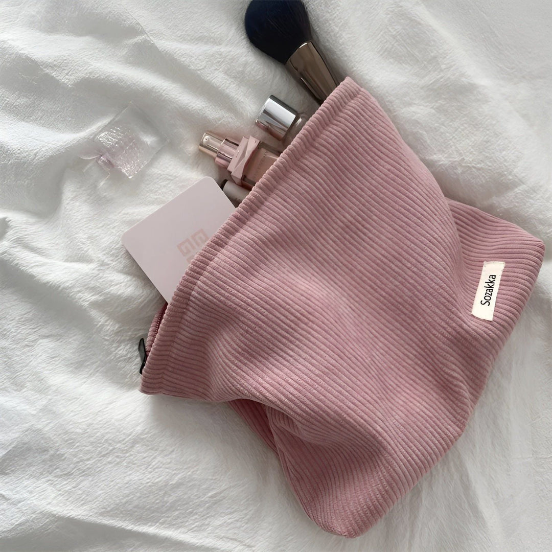 CorduroyGlam Bag - Cord Spacious Organizer Bag for Cosmetics | Bowlift