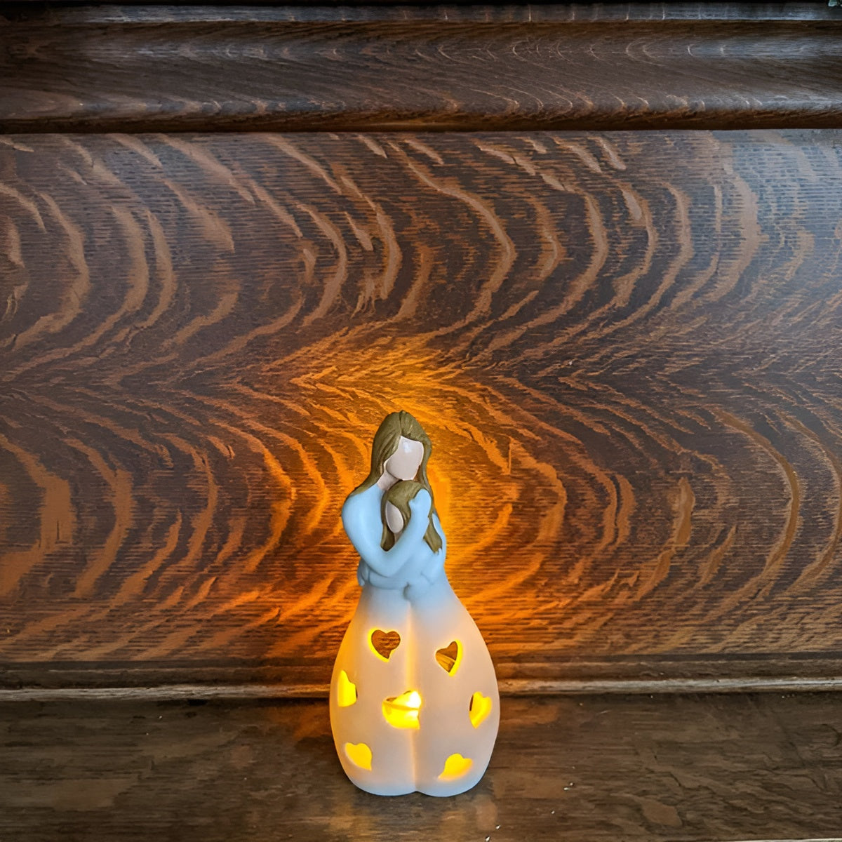 BowLift | Embracing Mother Daughter Figure Flickering Candle Holder - LoveGlow
