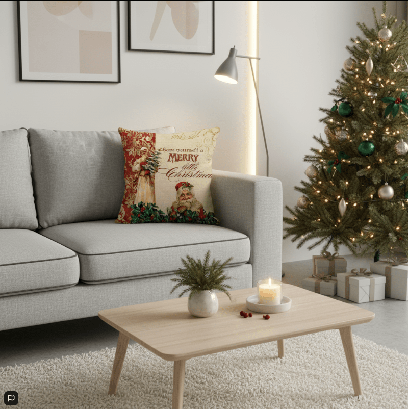 BowLift | Festive 18-Inch Velvet Pillowcase with Hidden Zipper for Christmas Decoration