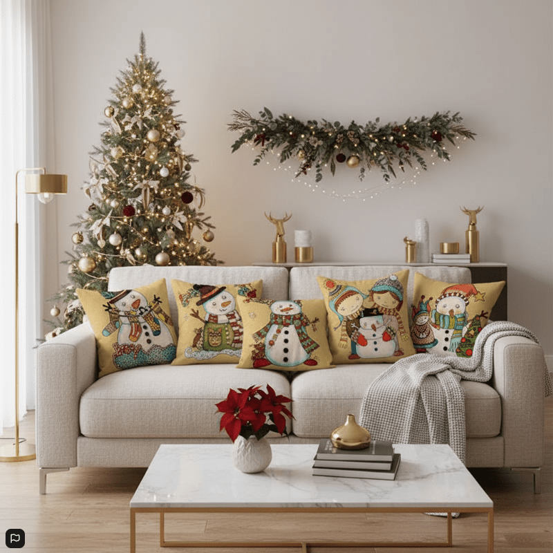 BowLift | Festive 18-Inch Velvet Pillowcase with Hidden Zipper for Christmas Decoration