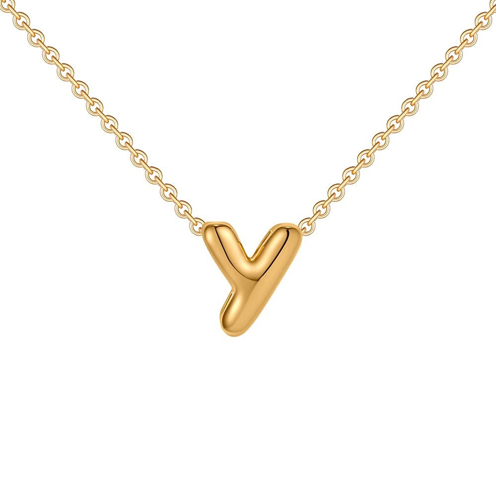 BowLift | Dainty Bubble Letter Initial Necklace