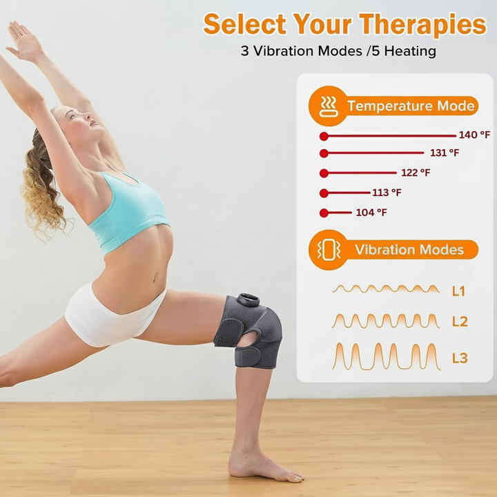 BowLift | Heating Knee Massager 3 in 1 Portable Vibration and Heat Therapy Device for Knee Shoulder and Elbow Pain Relief