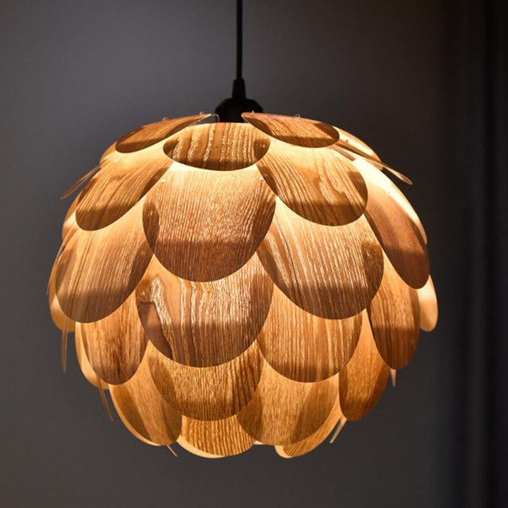BowLift | PineappleGlow pendant light - Luxurious wooden pendant light in pineapple shape