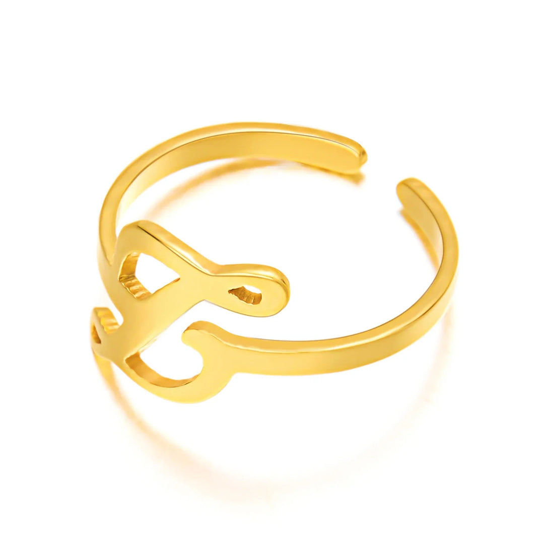 BowLift | Adjustable Italic Cursive Letter Initial Ring