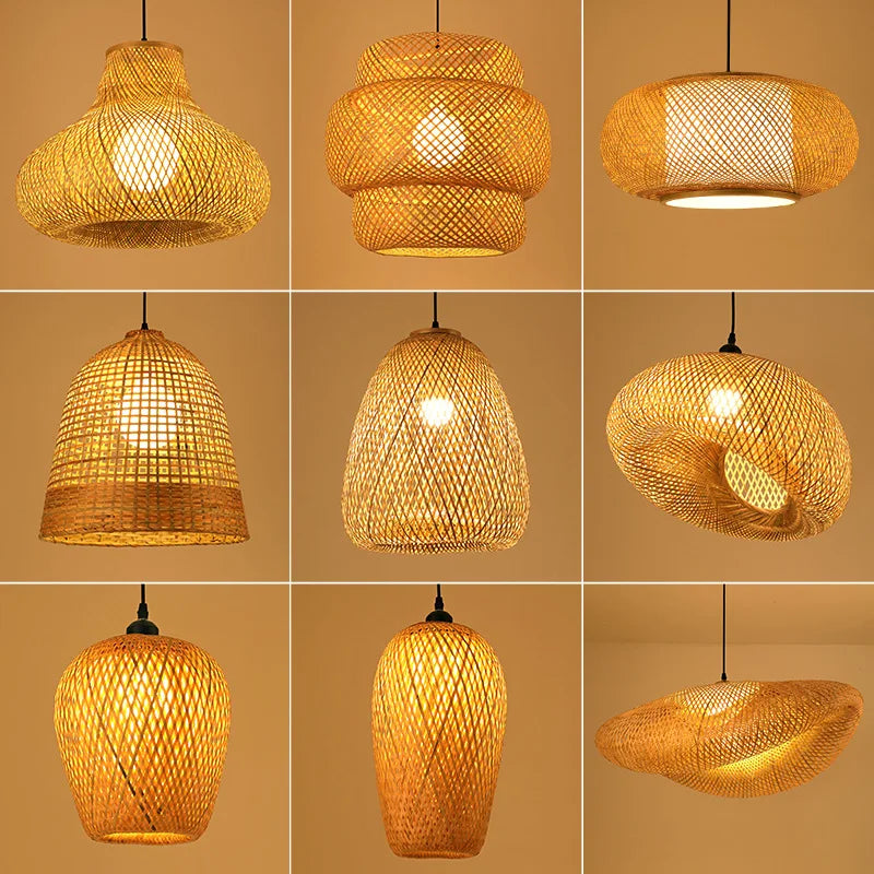 Handmade Rattan Pendant Light | Natural Lighting for Living Room & Dining Room | Cozy Bohemian Style | Bowlift