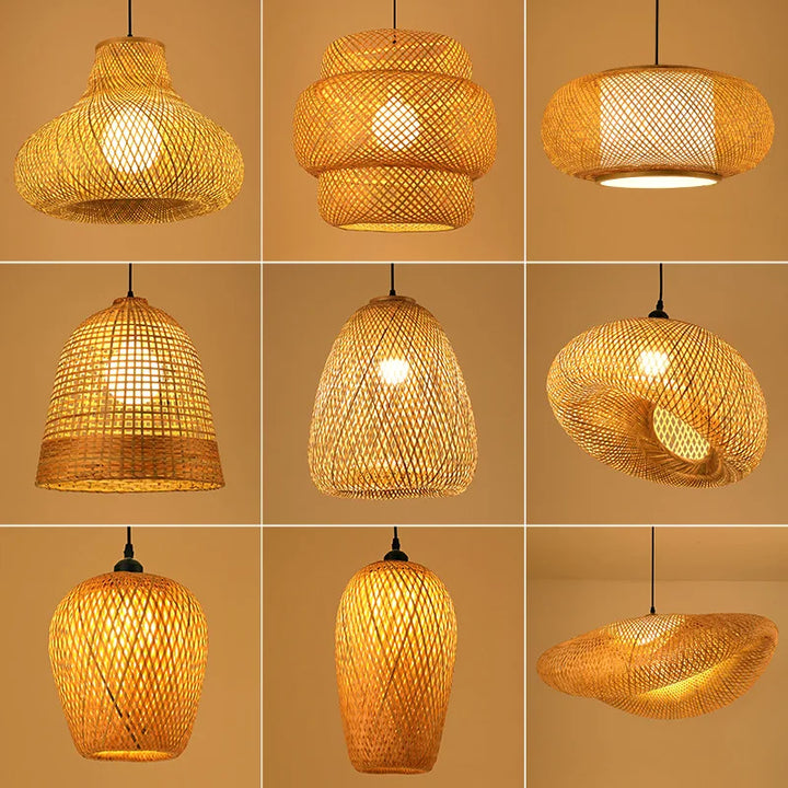 Handmade Rattan Pendant Light | Natural Lighting for Living Room & Dining Room | Cozy Bohemian Style | Bowlift
