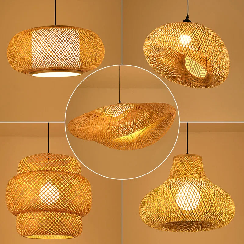 Handmade Rattan Pendant Light | Natural Lighting for Living Room & Dining Room | Cozy Bohemian Style | Bowlift
