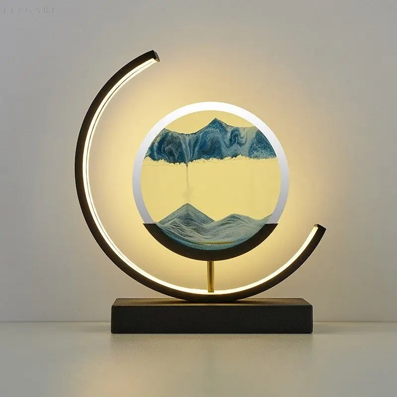 BowLift | ZenScape Harmony Lamp – Atmospheric Lighting with Moving Sand Artwork