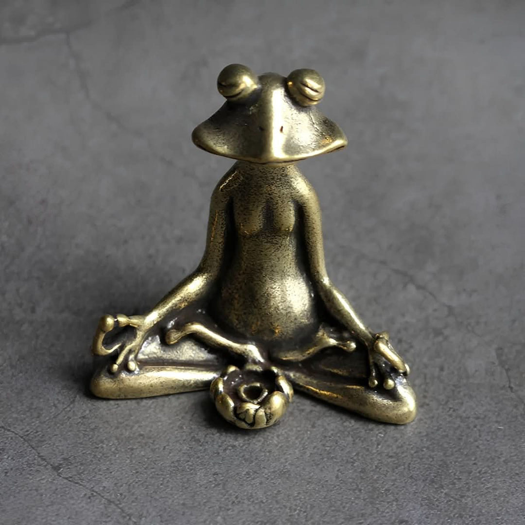 BowLift | Serenova Meditation Frog | Handmade Incense Holder Made of Brass | Spiritual Decor & Gift Idea for Meditation
