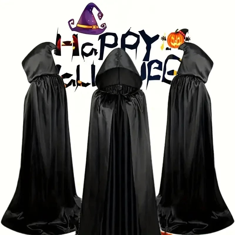 BowLift | Black Cape with Hood – Long Unisex Halloween & Cosplay Wrap