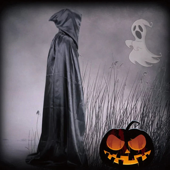 BowLift | Black Cape with Hood – Long Unisex Halloween & Cosplay Wrap