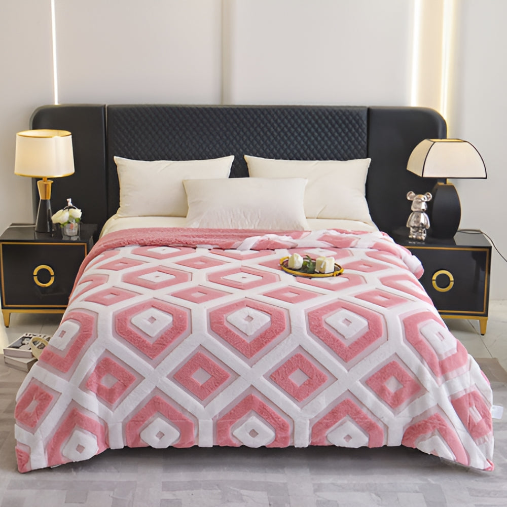 BowLift | Zyra Double Layer Geometric Throw Blanket