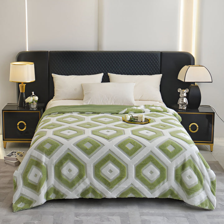 BowLift | Zyra Double Layer Geometric Throw Blanket