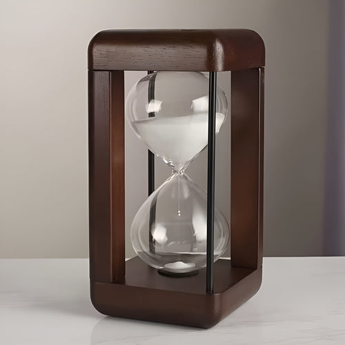 Wooden Hourglass 30 Minutes – Solid Wood Frame & Decorative | Ideal for Office and Home | Bowlift