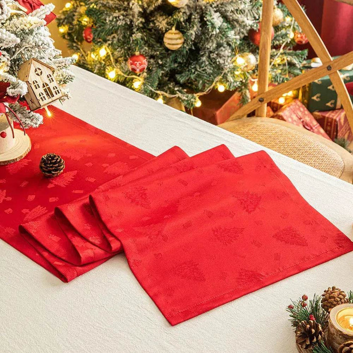 BowLift | Christmas Table Runner Dark Jacquard Dining Table