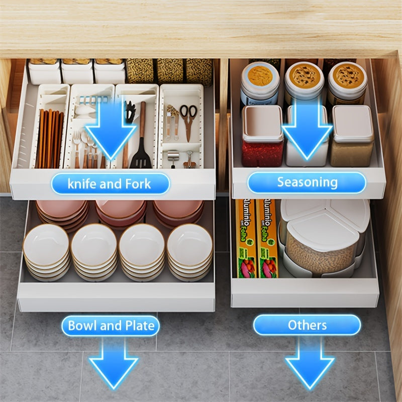 BowLift | Lina Pull-Out Kitchen Cabinet Organiser – Space-Saving Sliding Pantry Storage Rack