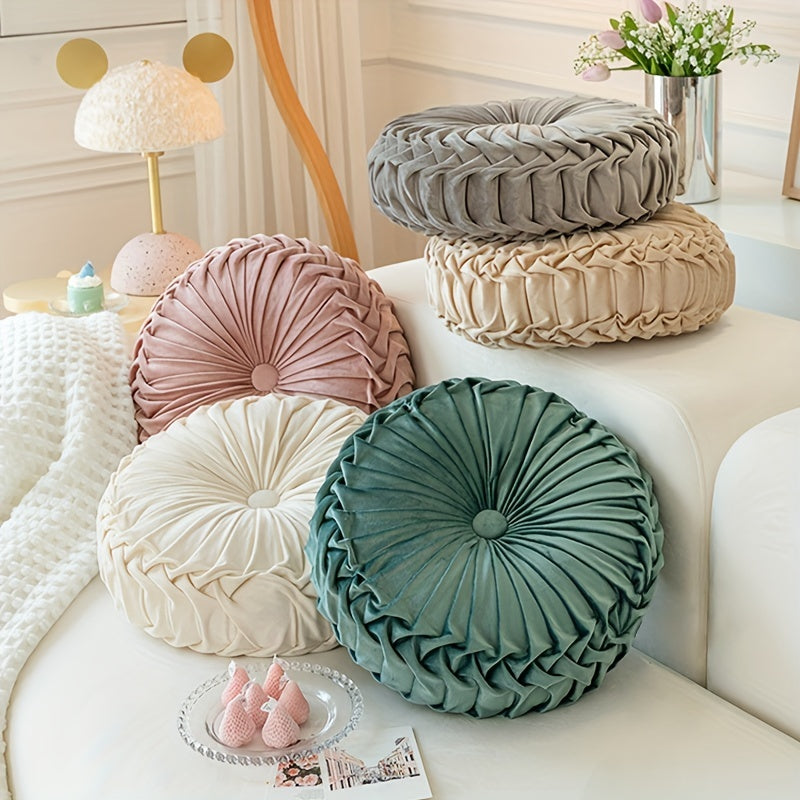 Round Velvet Cushion – Soft Decorative Pillow for Living Room, Bedroom, and Office, Perfect as Floor Cushion or Sofa Decoration | Bowlift