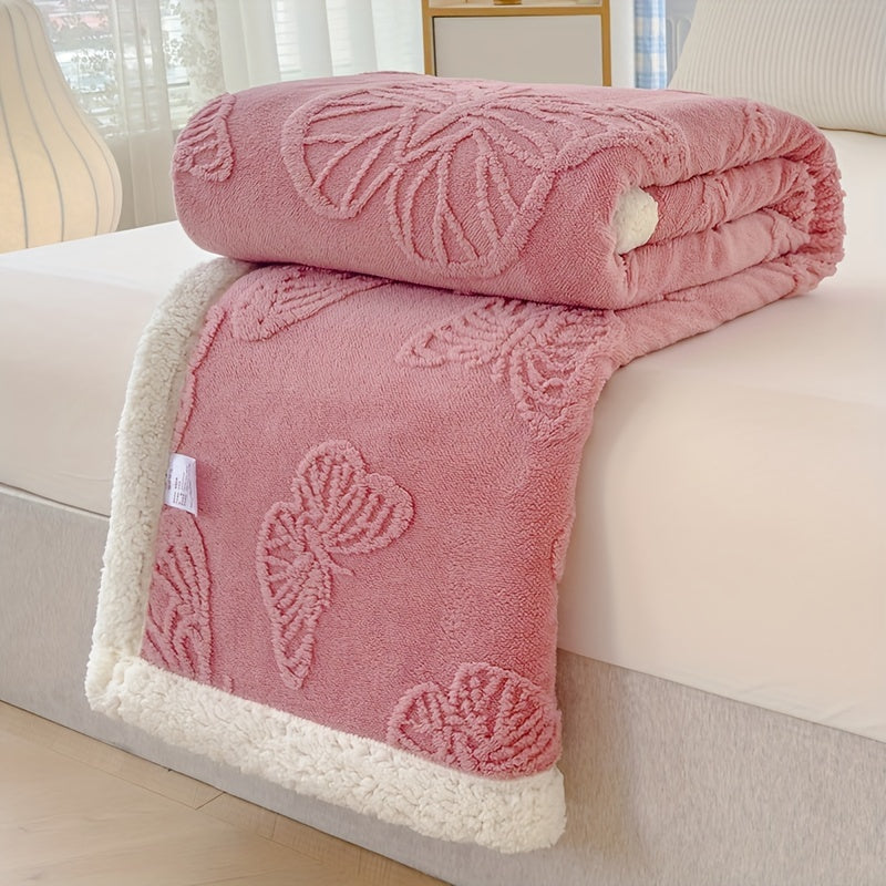 Cozy Luxe – Soft Fleece Blanket with Butterfly Design Bowlift