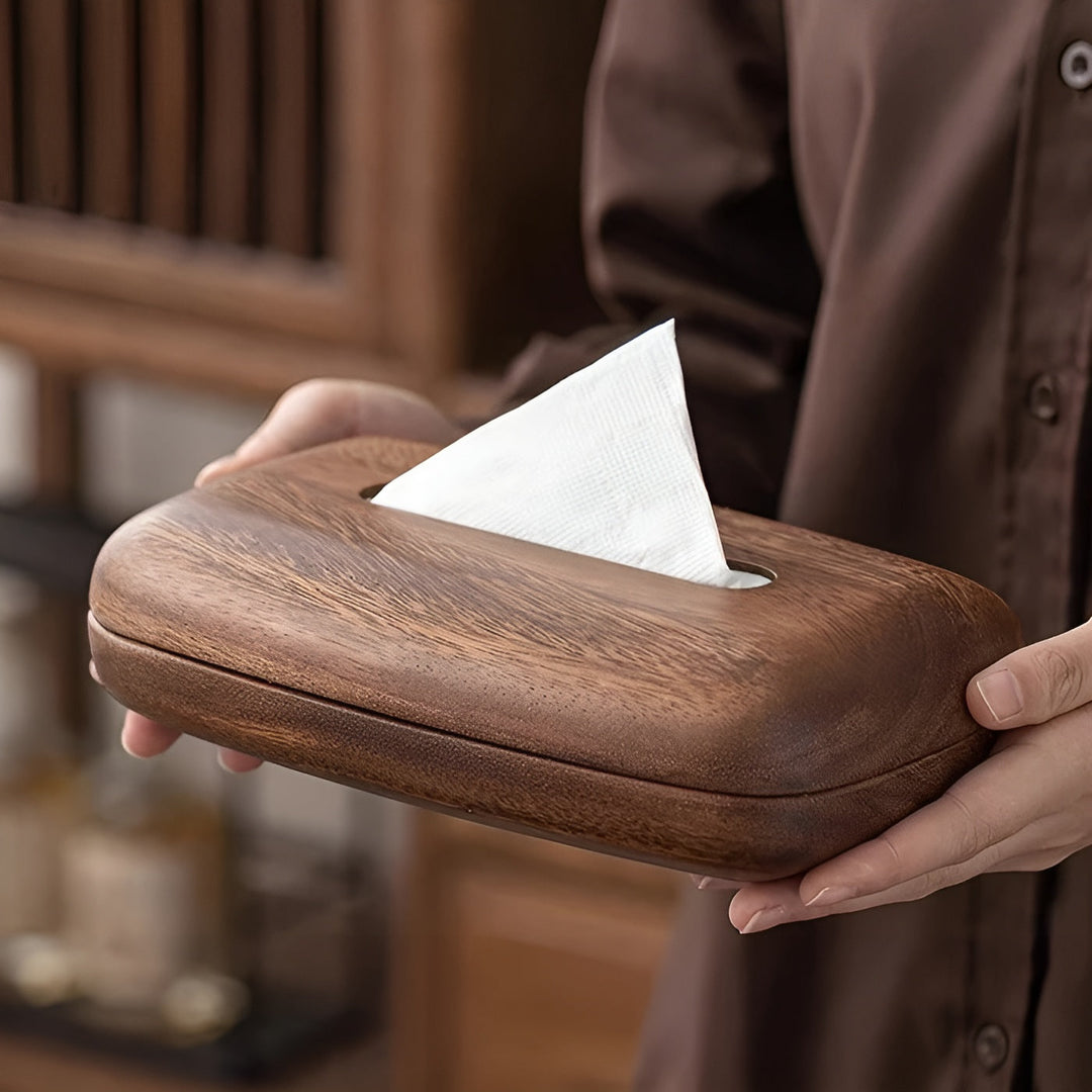 Tissue box made of walnut wood – Elegant and functional | Stylish home accessory | Bowlift