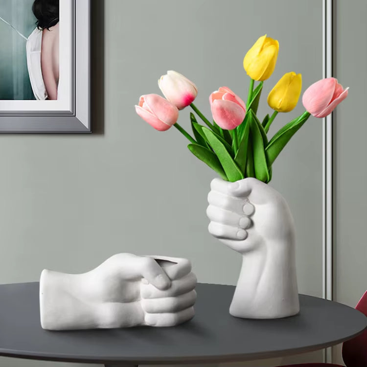 Artistic Hand Gesture Ceramic TaBowliftetop Flower Vase | Bowlift