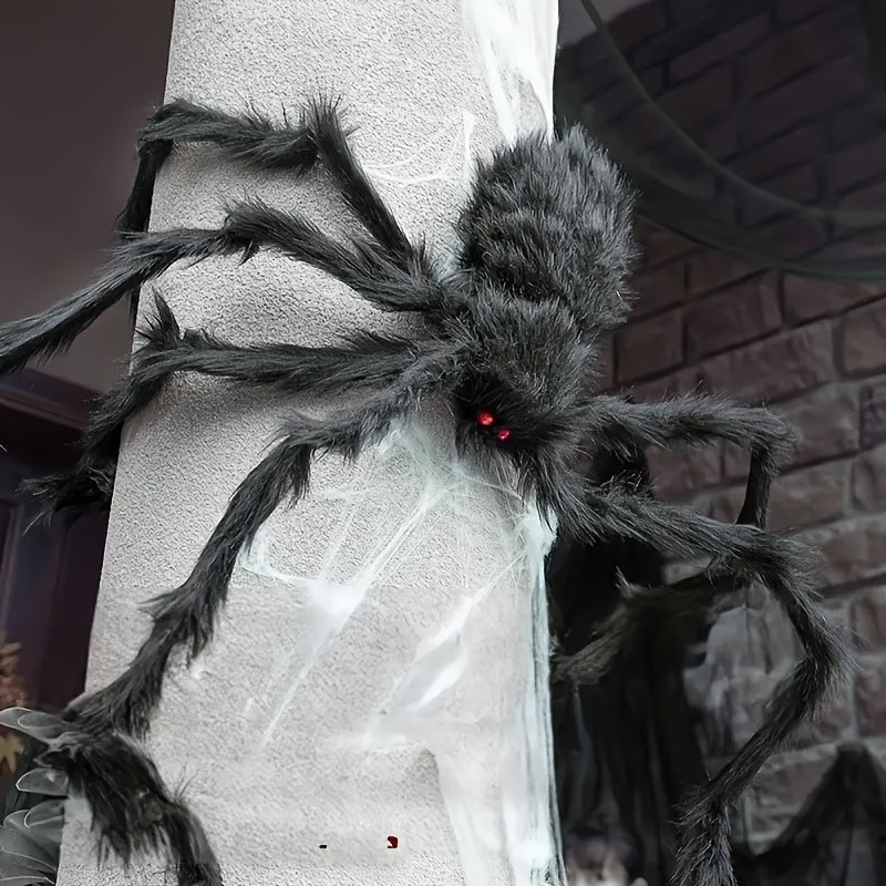 BowLift | WebCreeper Halloween Decoration Set – 2 Giant Spiders 50cm with Stretchy Spider Web