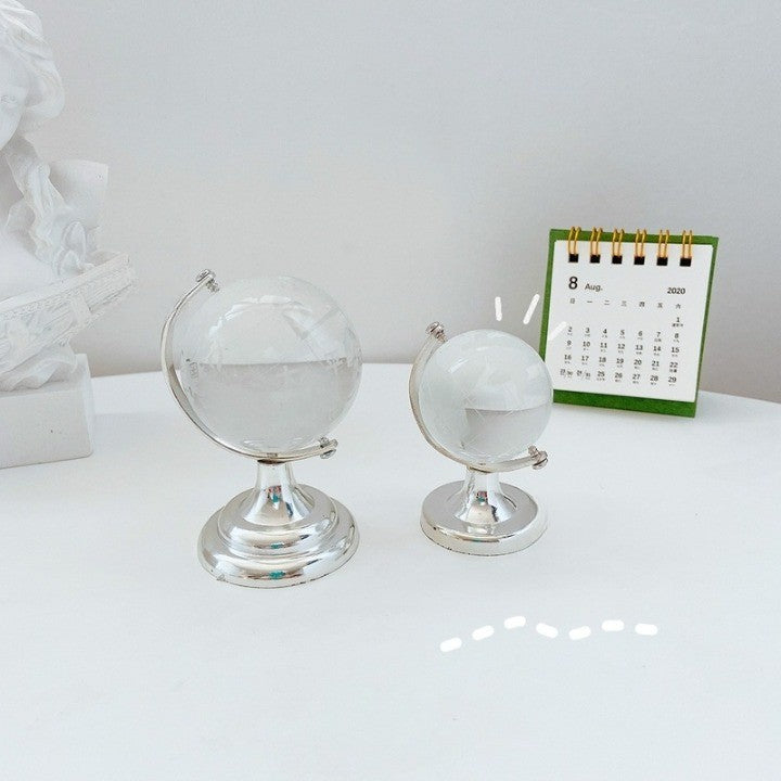 Crystal Transparent Miniature Glass Earth Globe | Bowlift