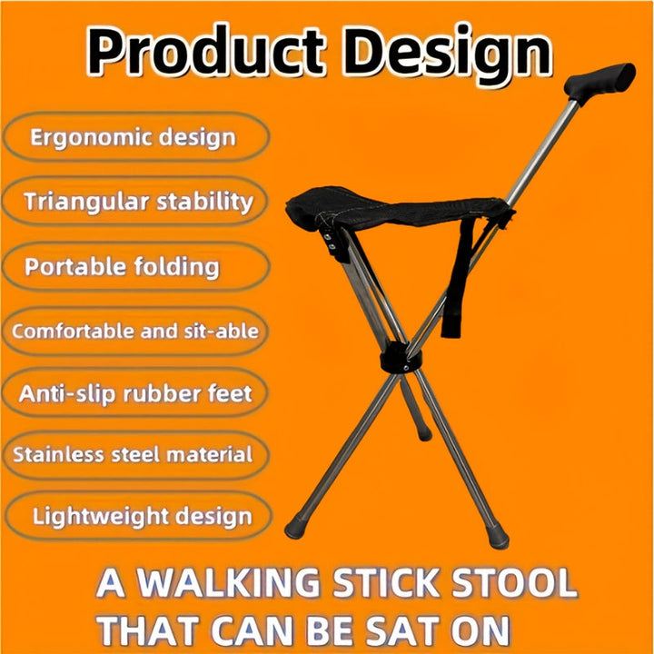 2-in-1 Walking Stick with Seat | Bowlift