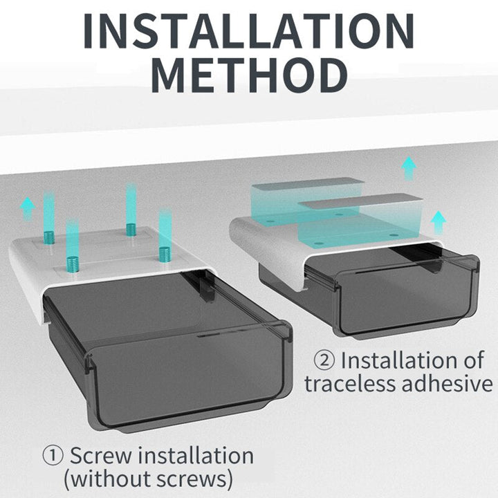 BowLift | Office Friendly Self-Adhesive Hidden Transparent Drawer