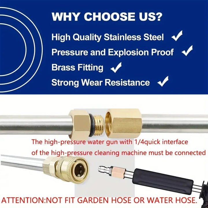 BowLift | 4000 PSI Telescoping High Pressure Washer Wand Set for Gutter & Roof Drainage & Walls Cleaning