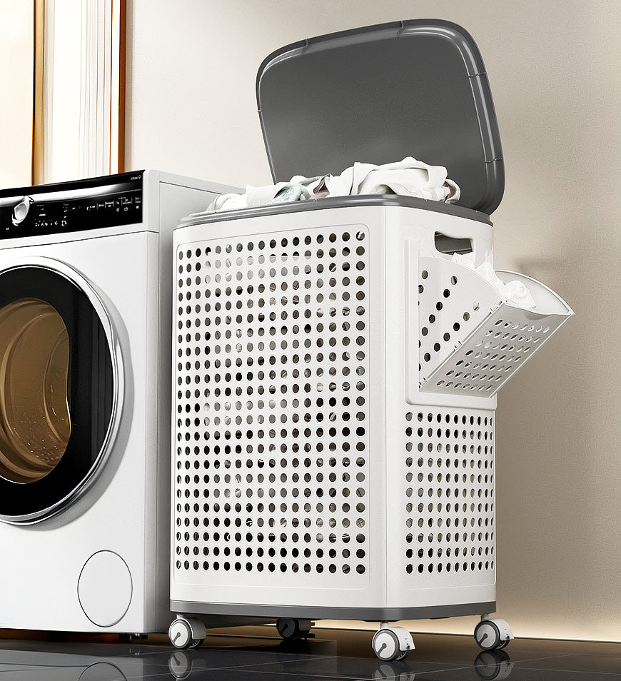 GlideEase Laundry Bin — Effortless laundry carrying without back pain for tidy, fresh clothes | Bowlift