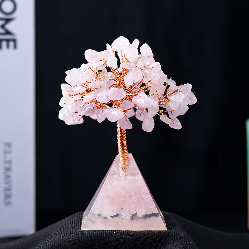 BowLift | Natural Stone Gravel Pyramid Base Feng Shui Tree