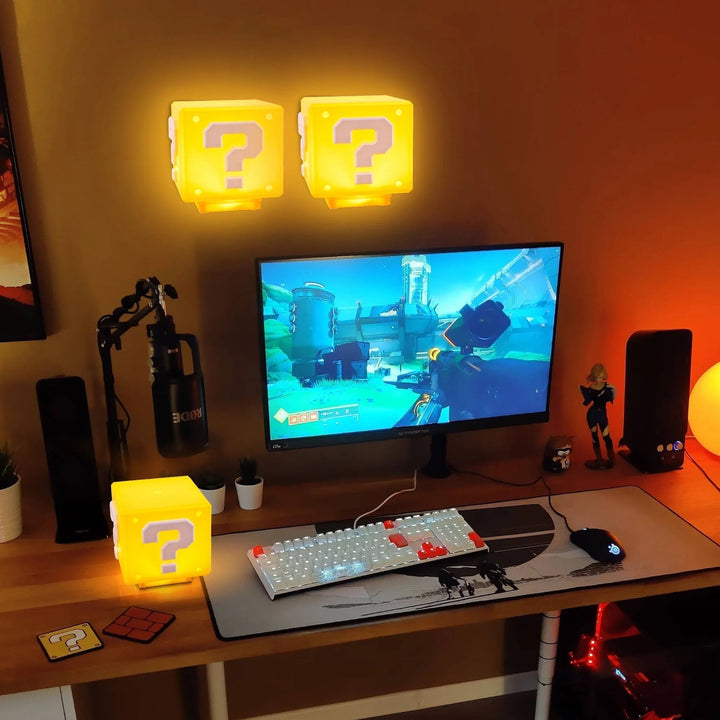 Power-Up Block Night Light - Super Mario-inspired Game Decoration Bowlift