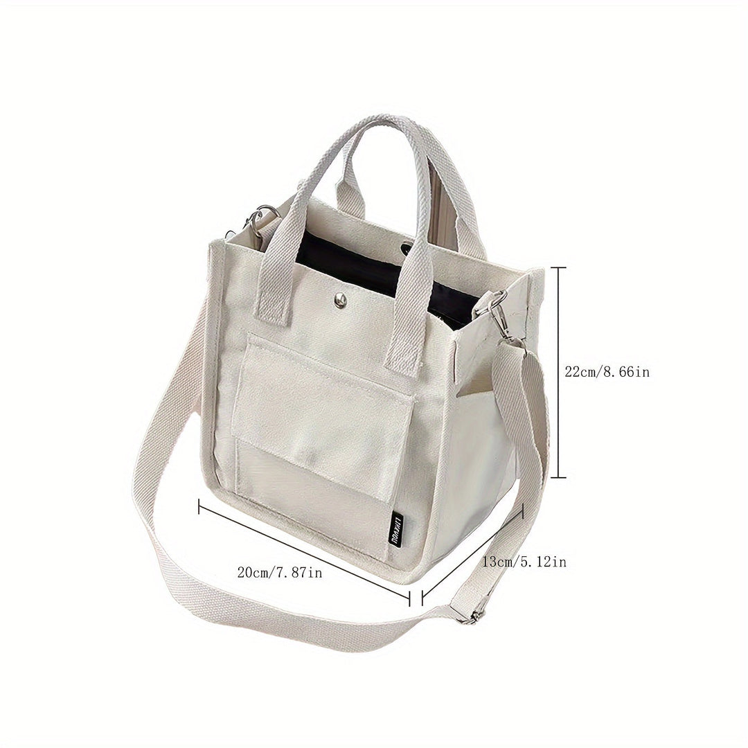 UrbanEase Canvas Slingbag – White shoulder bag with magnetic closure and adjustable strap | Bowlift
