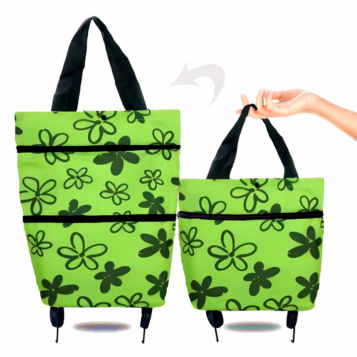 Foldable shopping trolley with expandable wheels | Bowlift