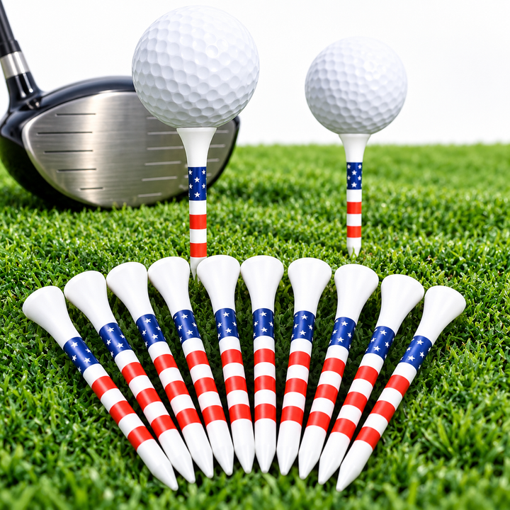 American Flag Printed Wooden Golf Tees Pack Bowlift