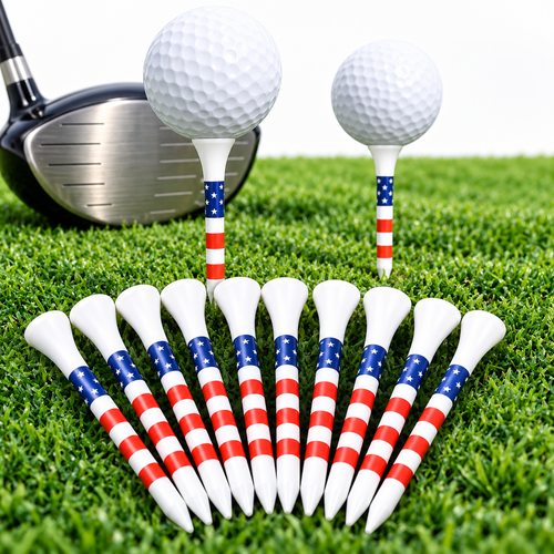 American Flag Printed Wooden Golf Tees Pack Bowlift