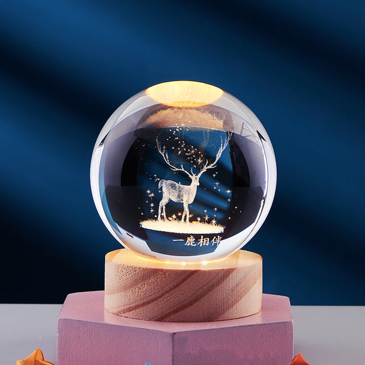 CrystalLight - 3D Crystal Night Lamp with LED Lighting | Ambient Lighting for Bedroom or Living Room | Bowlift