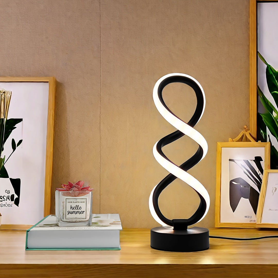 SpiraLux - Elegant Spiral Table Lamp with Color Choice Bowlift