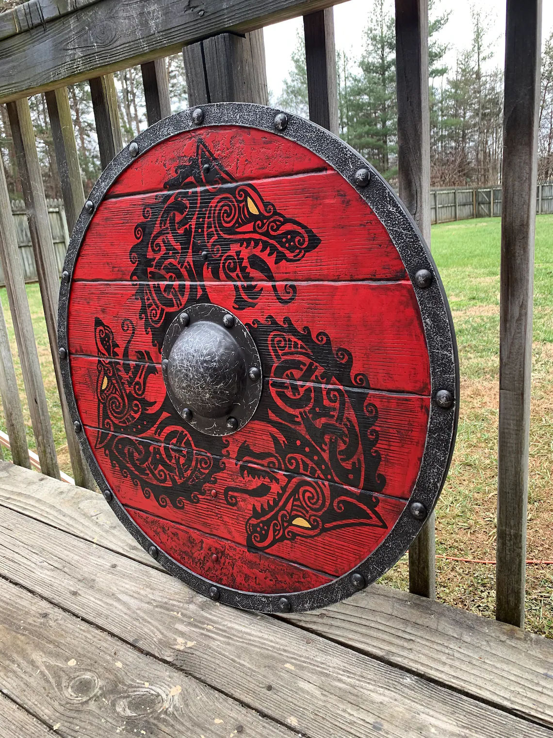 BowLift | Eivor Valhalla Raven Battle Damaged Viking Wooden Shield 30CM