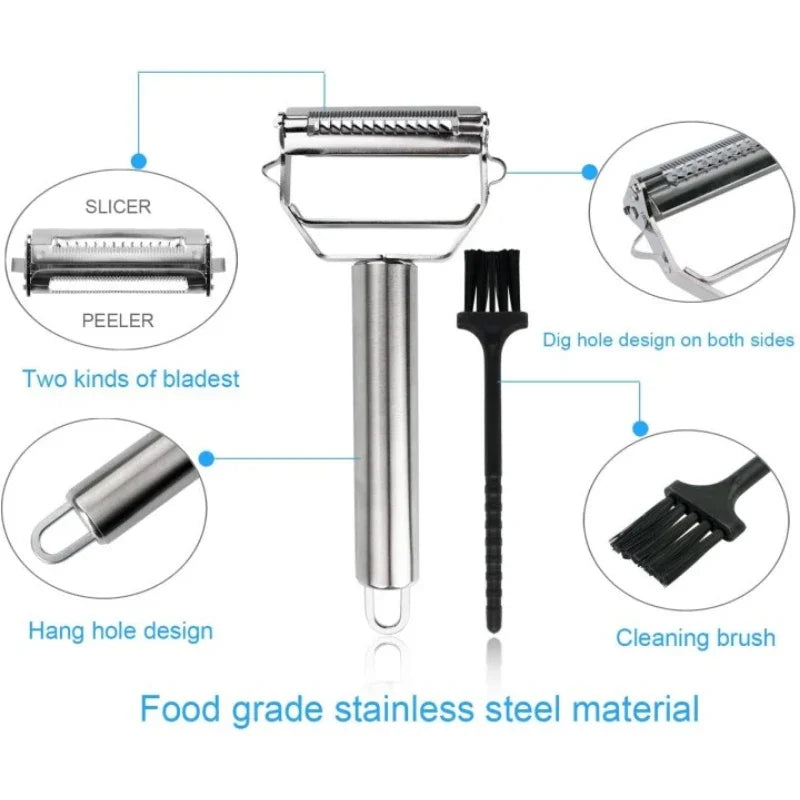 DuoSchaaf | Double Vegetable Peeler made of Stainless Steel with Julienne Function | Bowlift